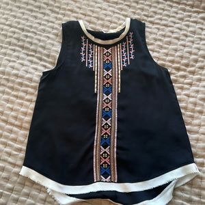 VICI Brand Black Embroidered Tank Small